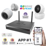 Kit 2 Camaras  Wifi Ezviz con Grabador  De 4 Canales / Disco duro  / Audio Bidireccional/ Almacenamiento 30 dias